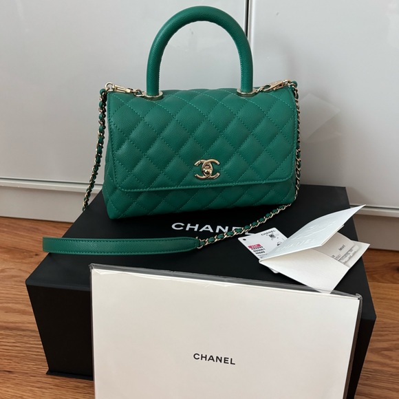Chanel Coco Handle Small in Green 22A - Picture 1 of 10